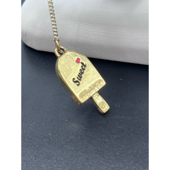 Vintage Betsey Johnson Cotton Candy Machine Popsicle Sweet Charm Chain Necklace - Picture 6 of 16